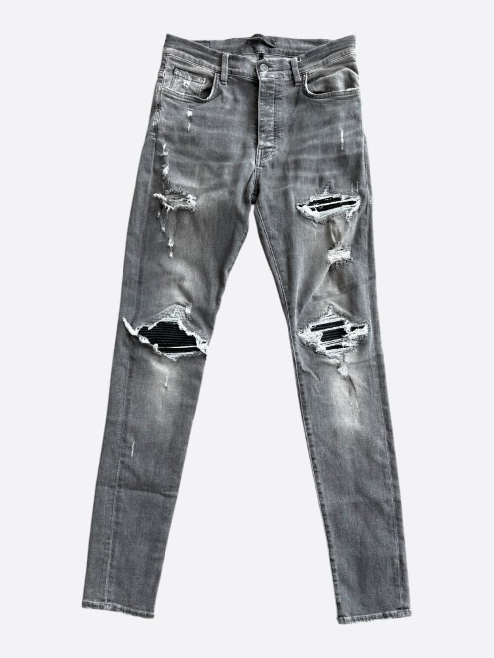 Amiri Storm Grey & Black Patch MX1 Jeans